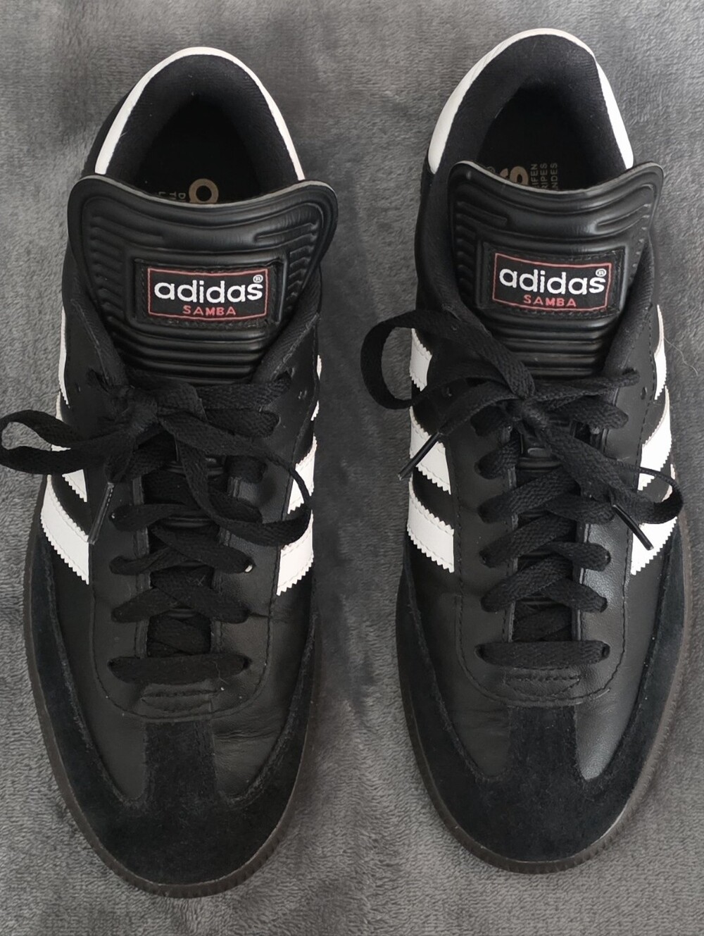 Adidas Samba Classic Black White Leather Indoor Soccer Shoes Mens Size 7.5